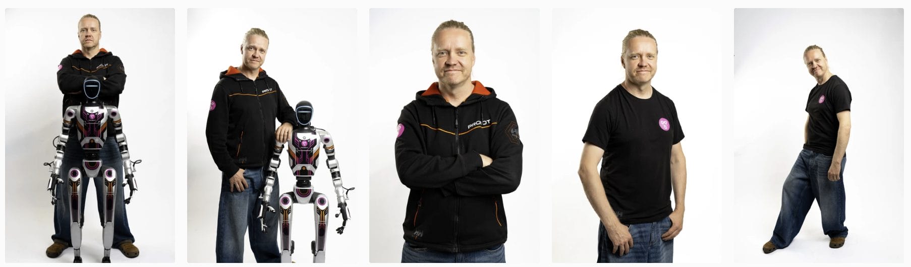 Humanoidirobotti ja ihminen.