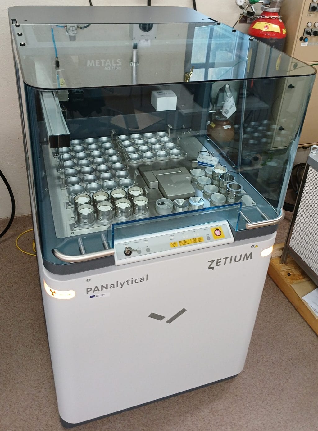 Malvern Zetium Wavelength Dispersive X-ray Fluorescence diffractiometer.