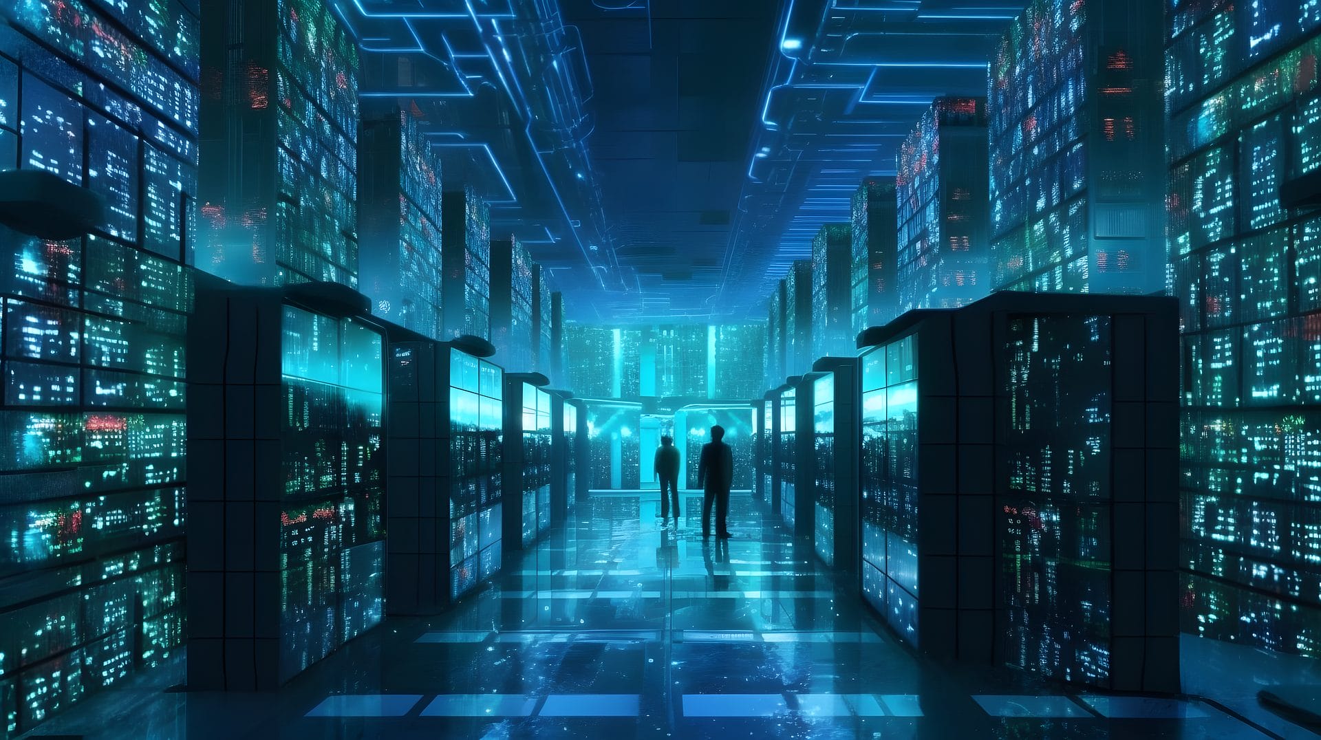 Näkymä datakeskusken sisältä.