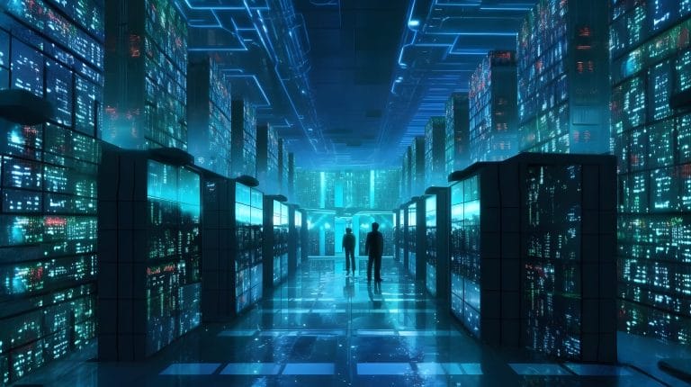 Futuristinen datakeskus, tekoälykuva