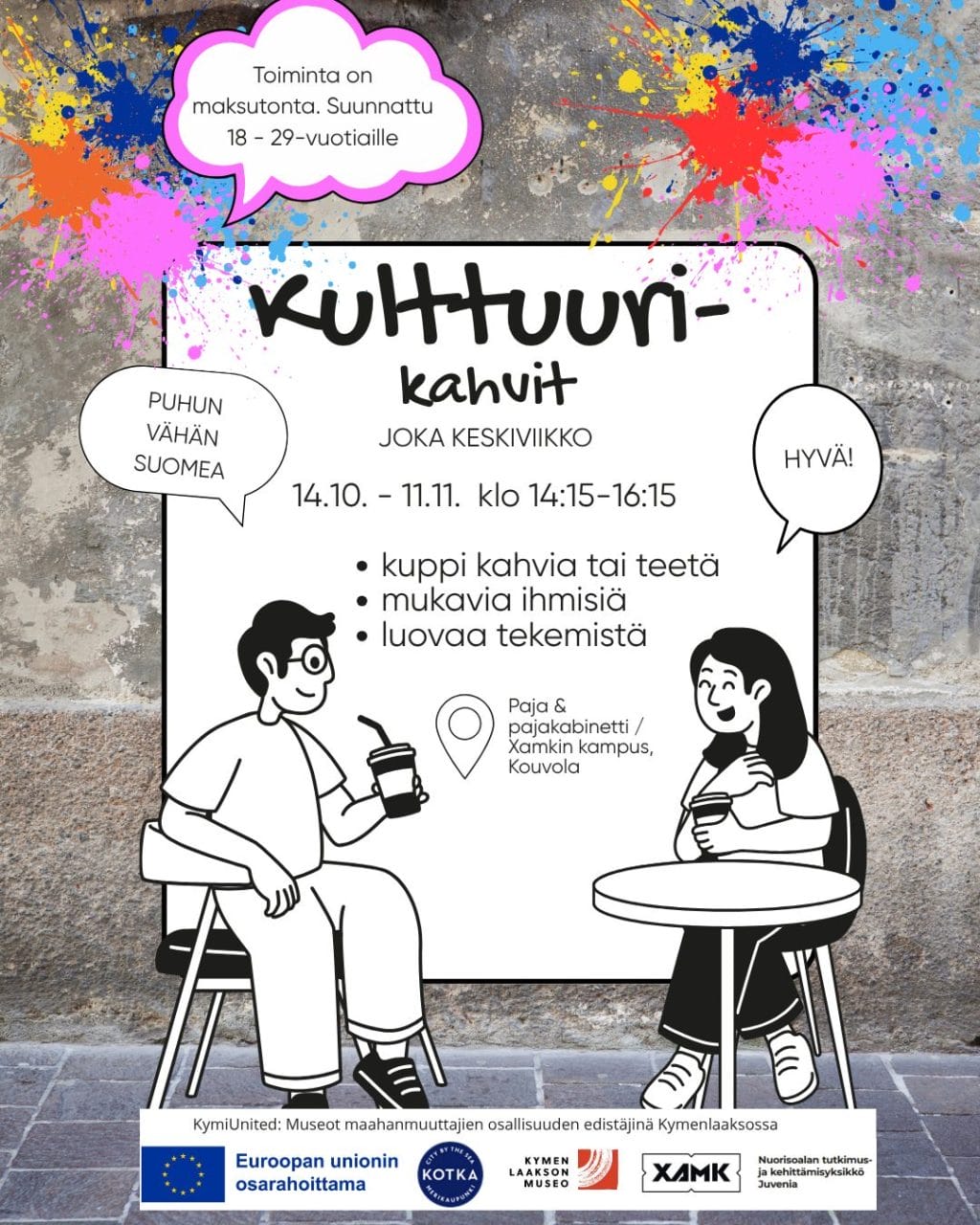 Kulttuurikahvila toiminta käynnistyys Kouvolassa muokatut pvm