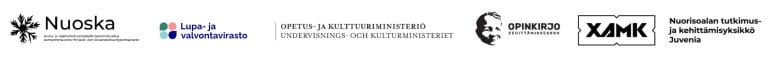 Logoja. Nuoska. LVV. OKM. Opinkirjo. Juvenia. Xamk.