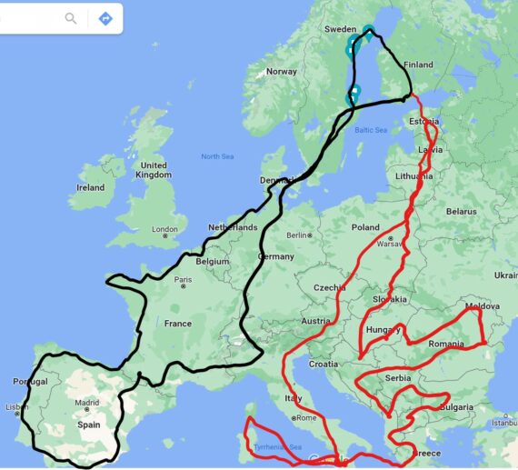 Konttorin matkasuunnitelma Euroopassa